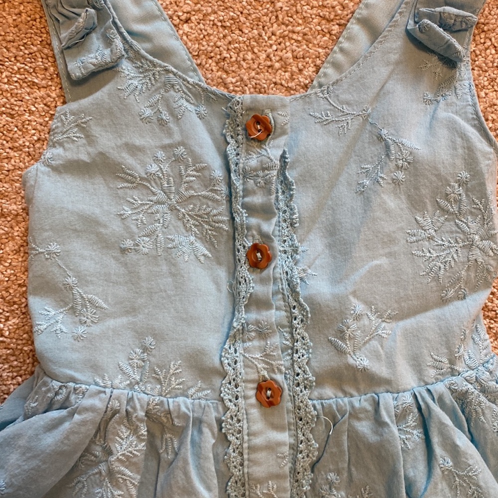 Embroidered Button Front Tank - Picture 2 of 5